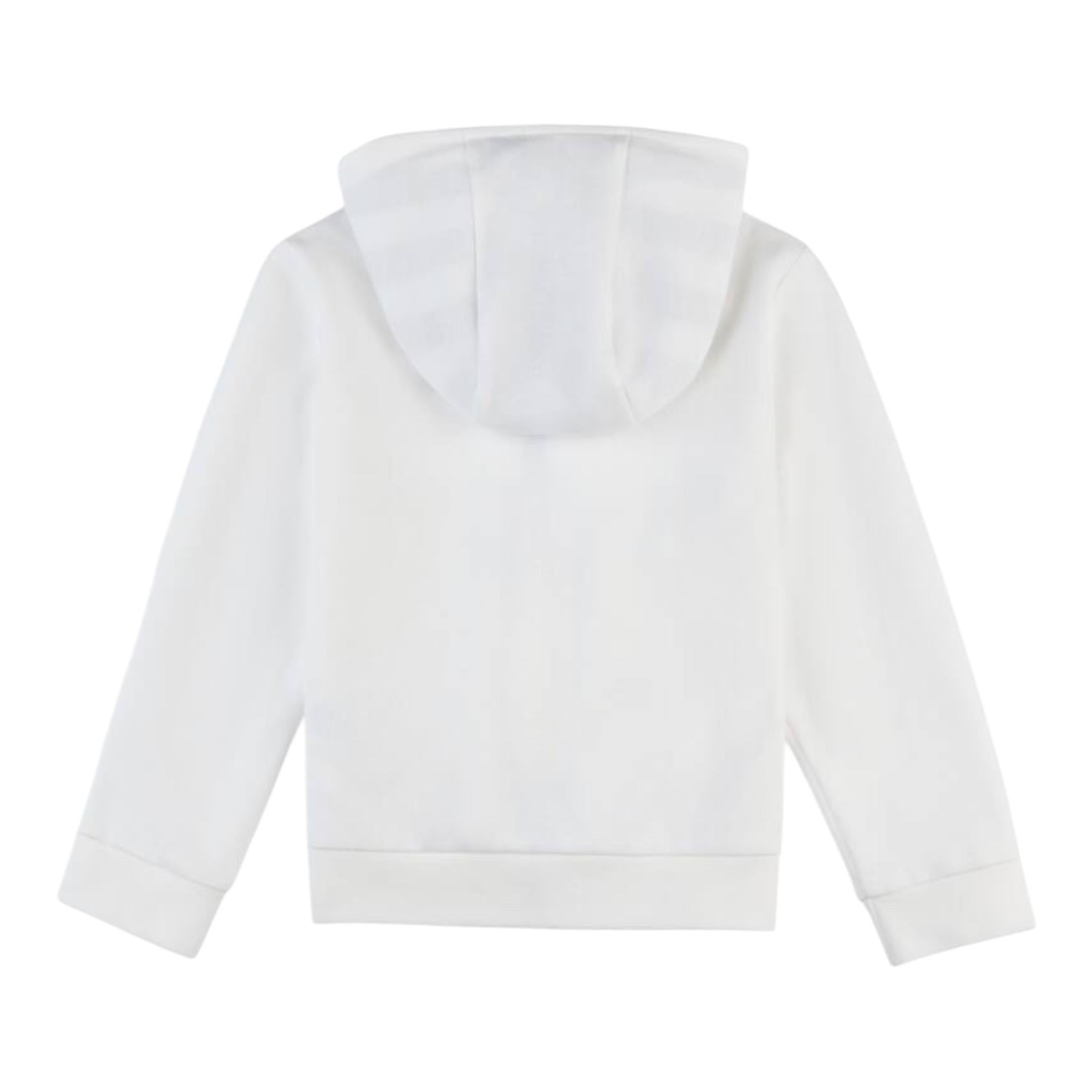 Fay Felpa Tinta Unita con Zip E Cappuccio per Bambino FW4P10 BIANCO FAY 