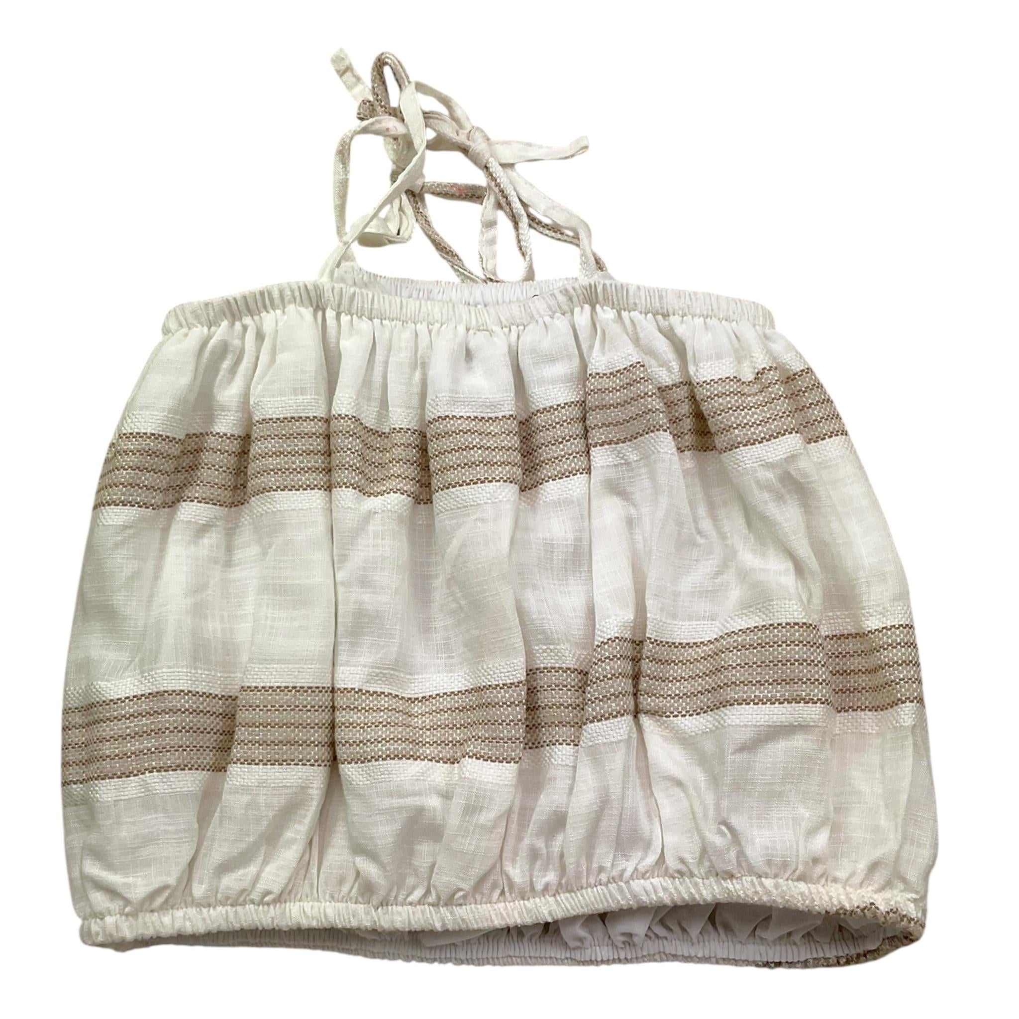 Janice Top Tinta Unita con Bretelle E Fantasia A Righe per Bambina JN726R BIANCO JANICE 