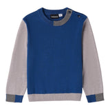SARABANDA maglia girocollo tinta unita con maniche in contrasto Blu per Bambino 0A105 BLU SARABANDA 