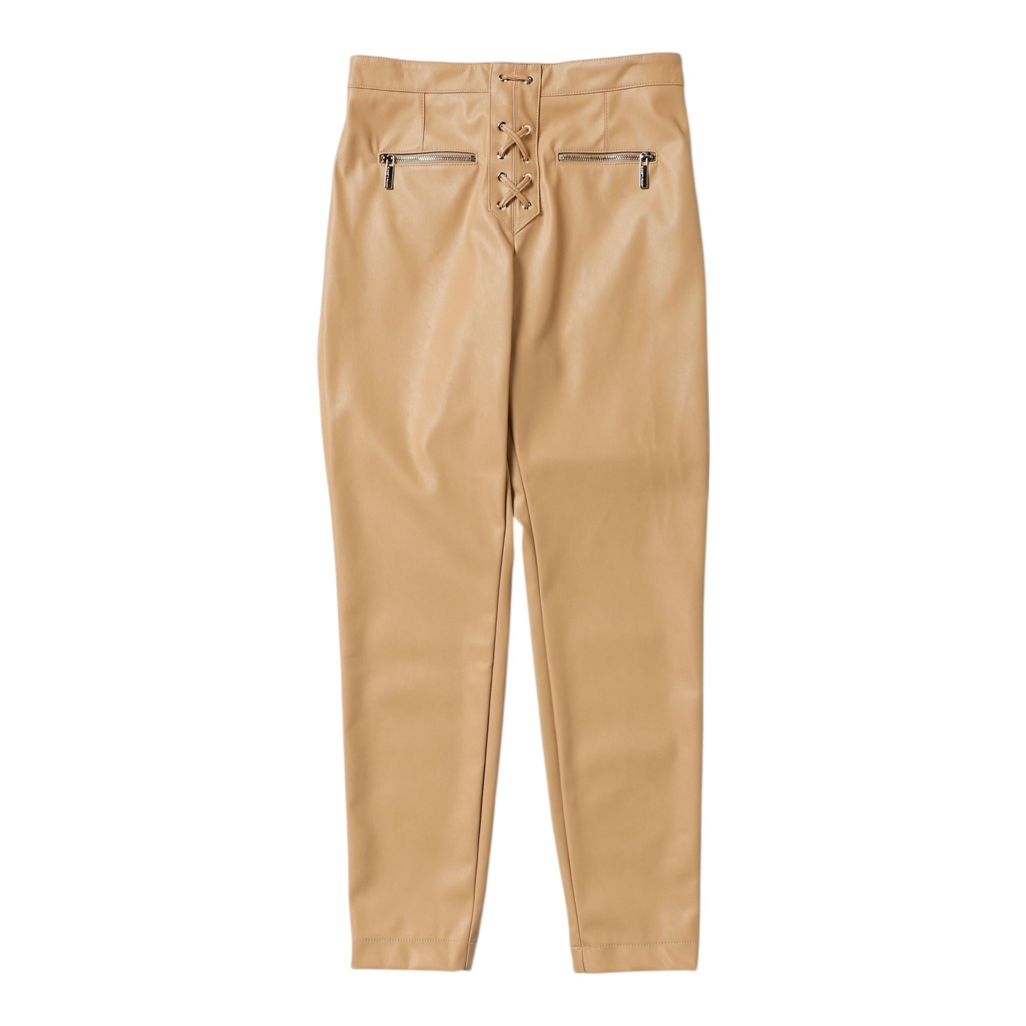 Elisabetta Franchi Pantalone In Ecopelle Tinta Unita per Bambina EFPA152 CAMMELLO ELISABETTA FRANCHI 