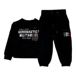 AERONAUTICA MILITARE completo 2pz felpa-pantalone tinta unita con logo Nero per Bambino 242TF0001AJRF758 NERO AERONAUTICA MILITARE 