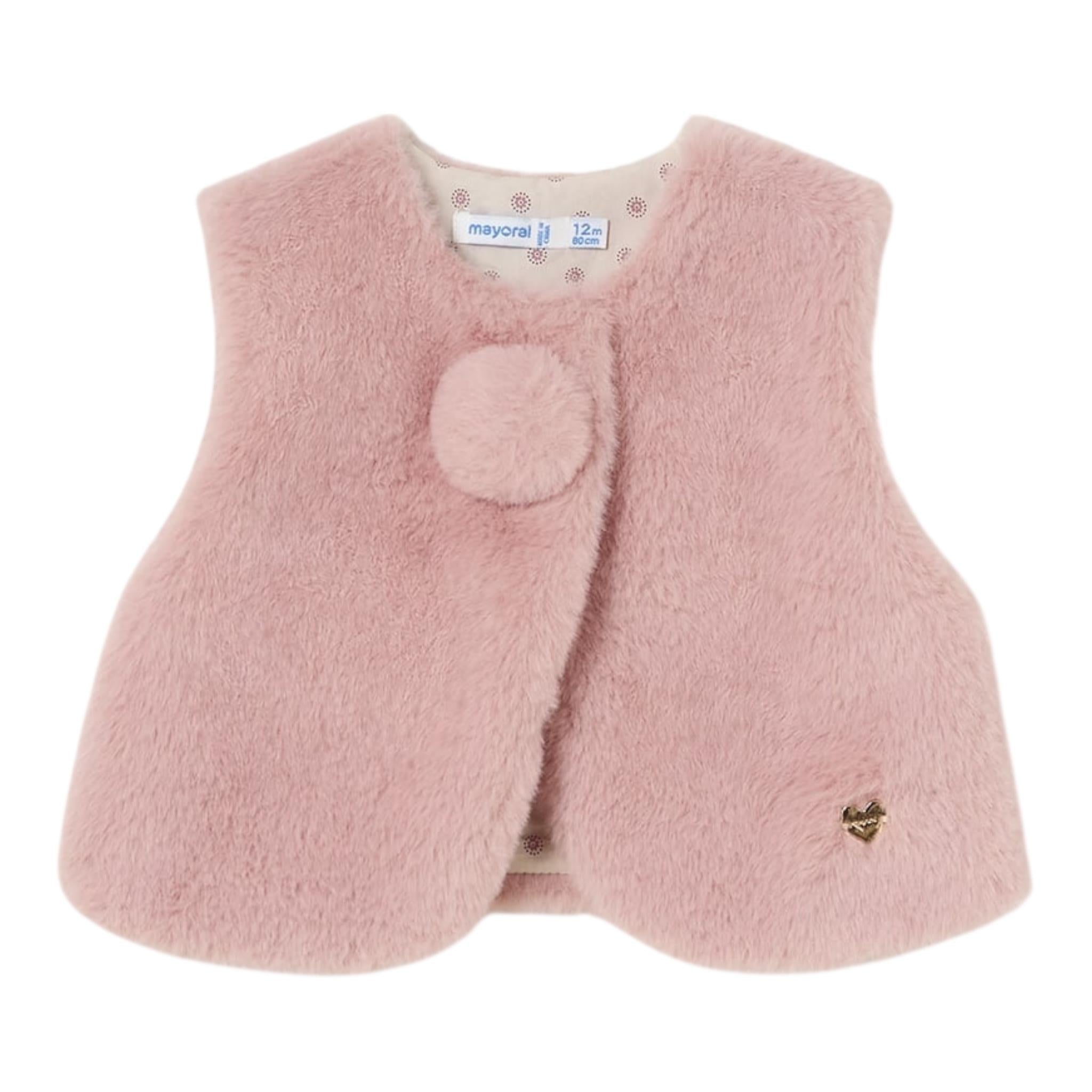 MAYORAL gilet pelliccia tinta unita Rosa per Bambina 2327J ROSA MAYORAL 