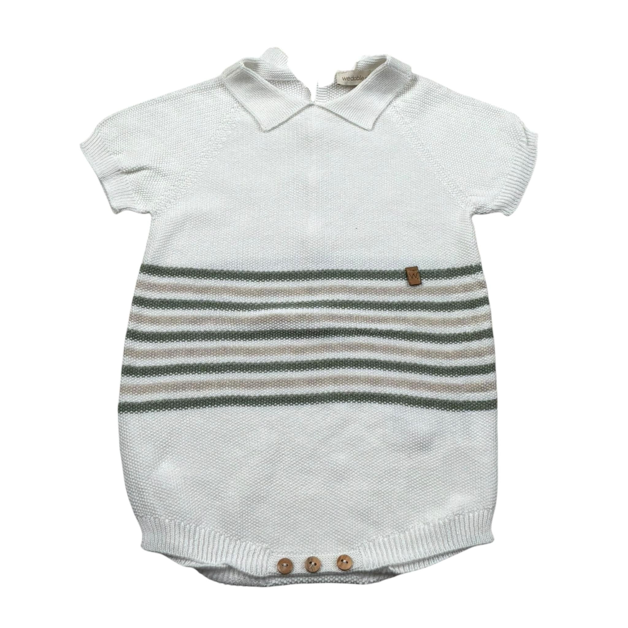 Wedoble Pagliaccetto Mezza Manica Tinta Unita per Neonato V2507305R PANNA WEDOBLE 