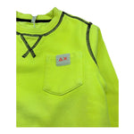 Sun68 Felpa Chiusa Girocollo Tinta Unita con Logo per Bambino F31314 GIALLO FLUO SUN68 