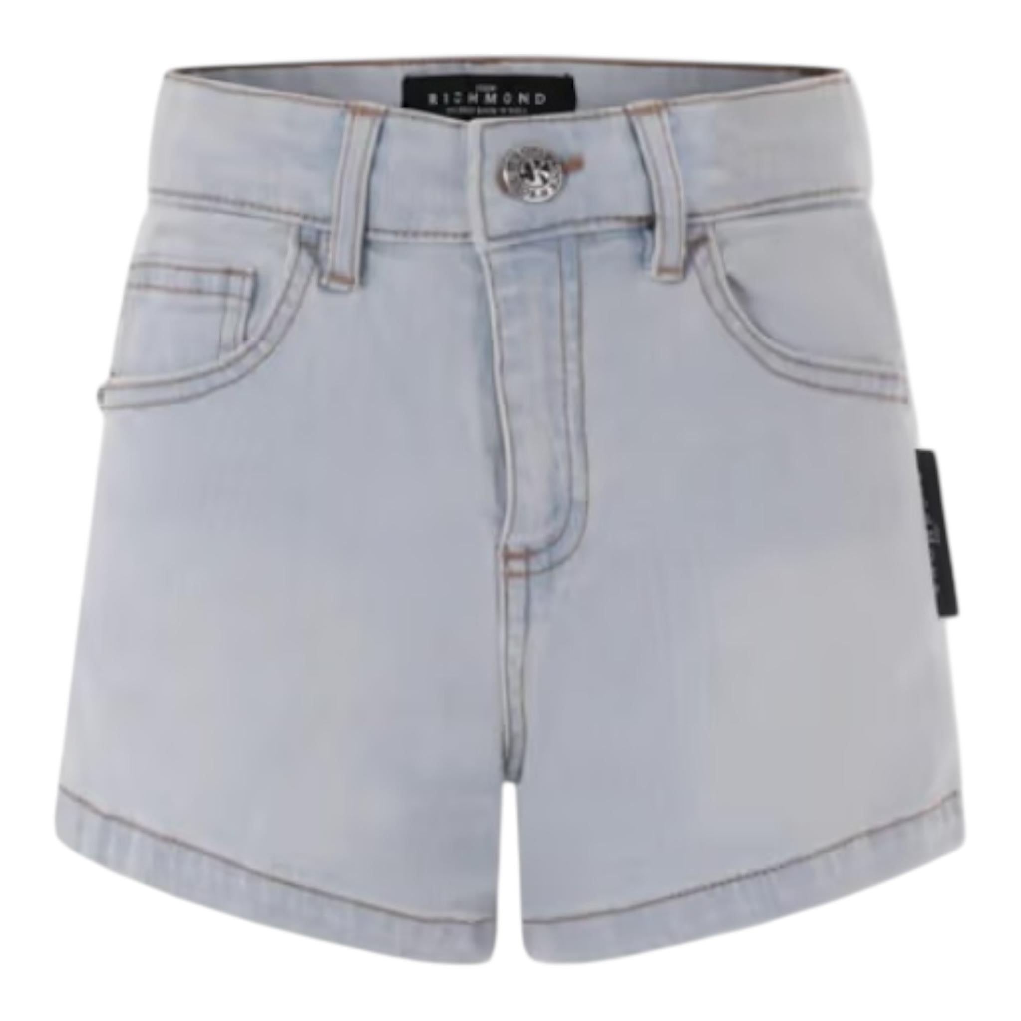 John Richmond Short In Denim con Girovita Regolabile per Bambina RGP25014SH AZZURRO JOHN RICHMOND 