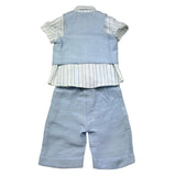 Barcellino Completo 4 Pezzi Camicia-Bermuda-Gilet-Papillon per Neonato 120814 AZZURRO BARCELLINO 