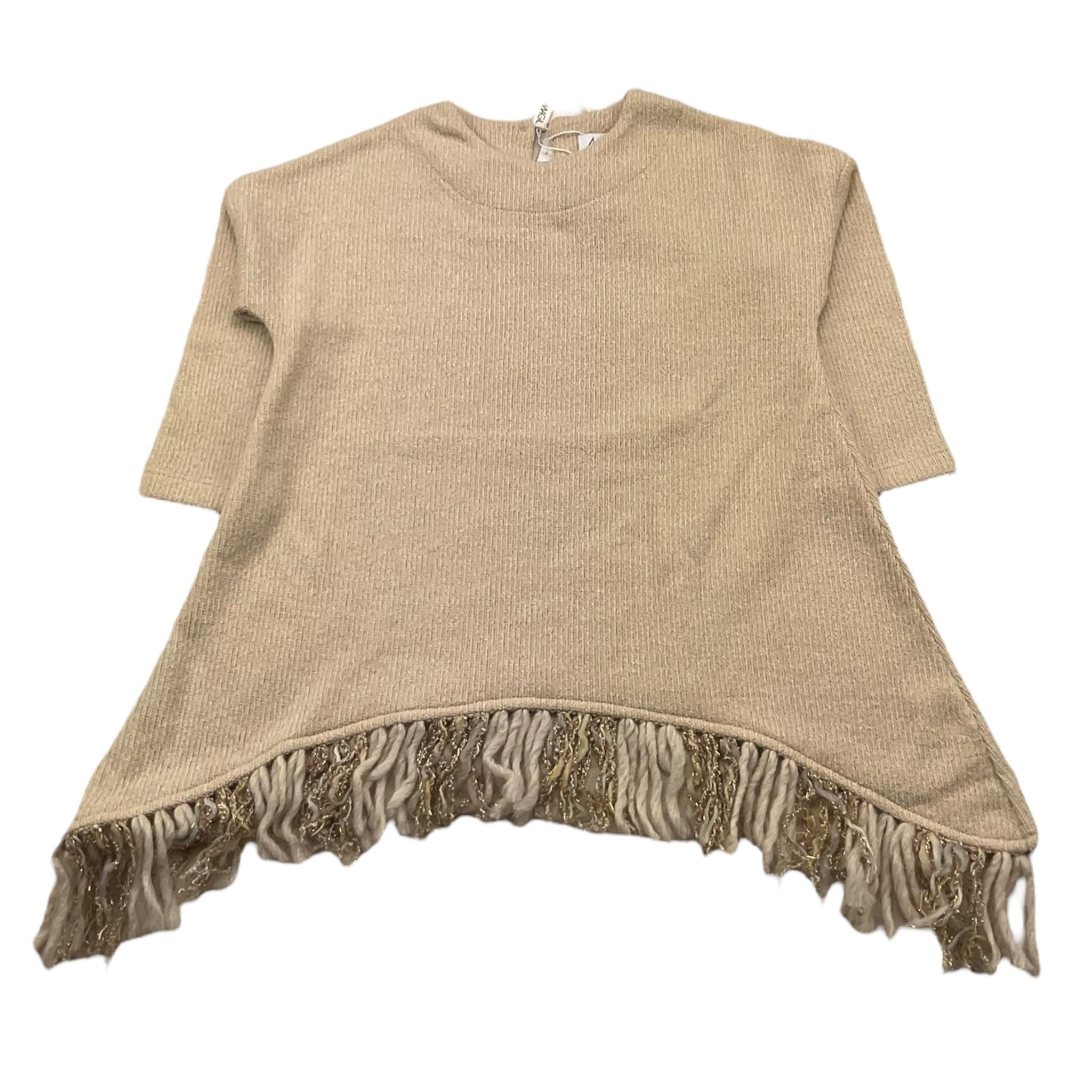 MAGIL maglia girocollo tinta unita con frange Beige per Bambina GN21037 BEIGE MAGIL 