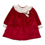 BABIDU abito tinta unita in velluto con fiocco Rosso per Bambina 91661J ROSSO BABIDU 