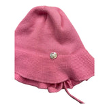 Paz Rodriguez Cappello Tinta Unita Con Laccetti Rosa Per Neonata