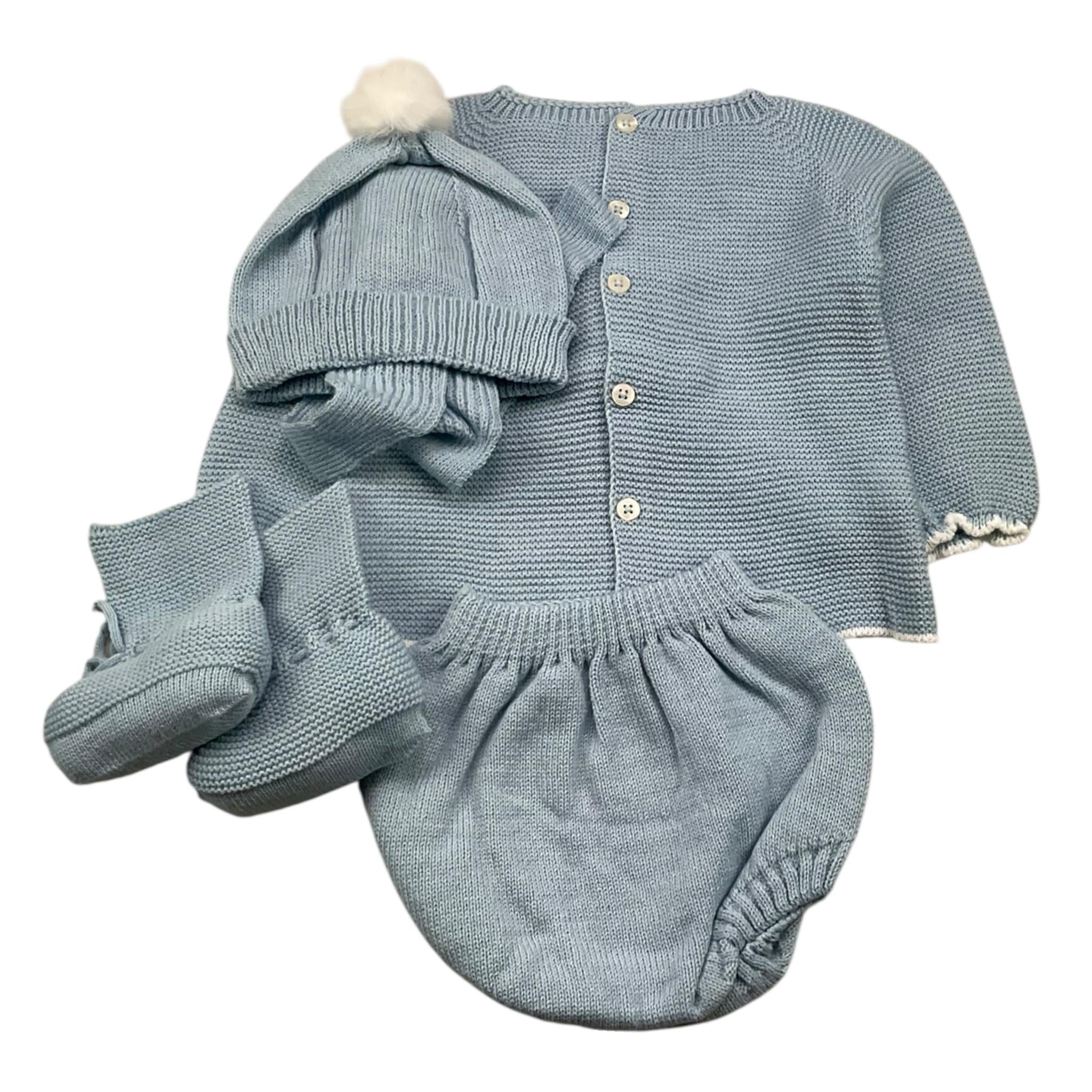 MAC ILUSIO'N completi 4 pezzi maglia-culotte-cappello-babbucce tinta unita Azzurro per Neonato 9428OX AZZURRO MAC ILUSIO'N 