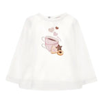 Monnalisa Shirt Girocollo tinta unita con Stampa Bianco per Neonata 39B609 BIANCO MONNALISA 