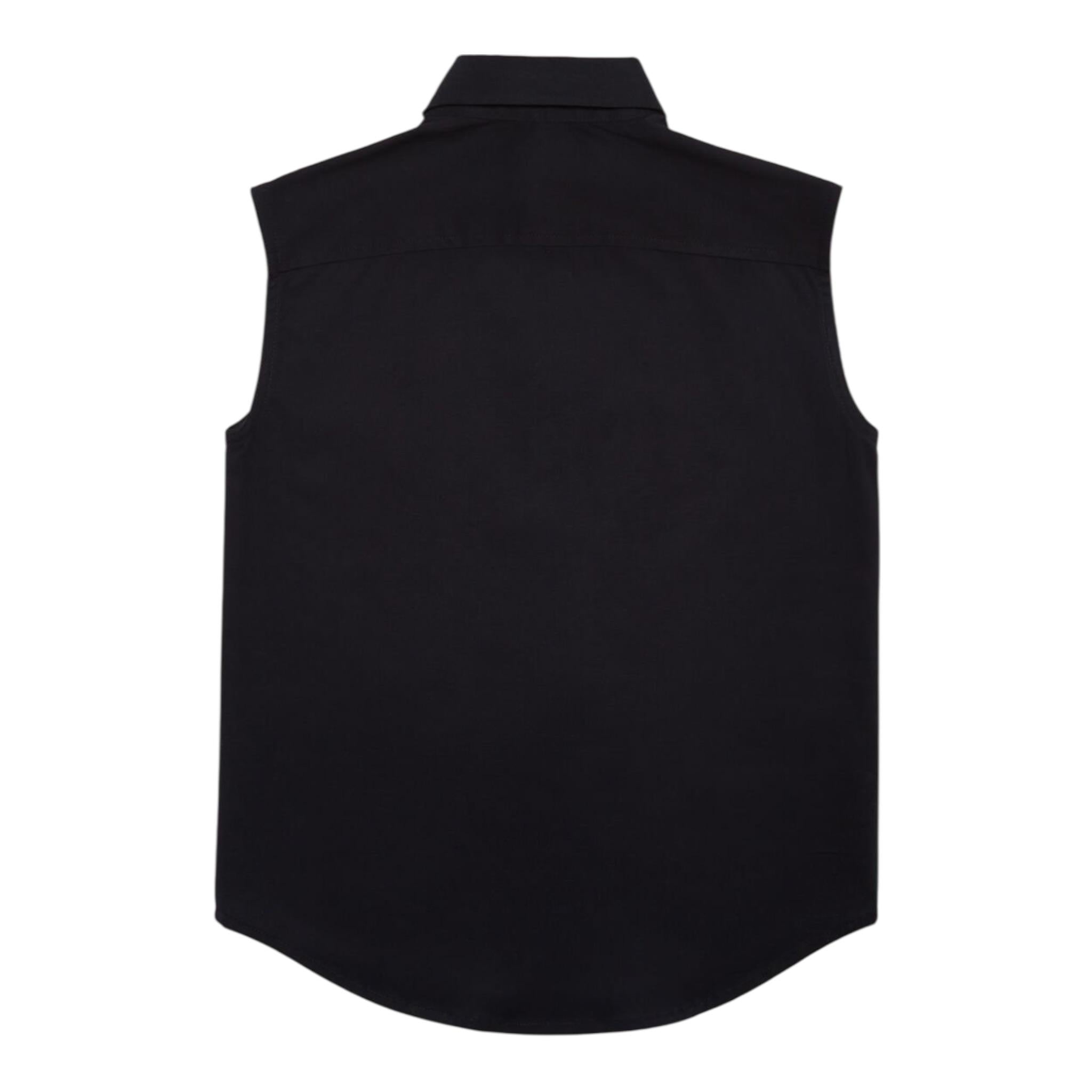 Dsquared2 Camicia Giromanica Tinta Unita con Logo per Bambino DQ2414 NERO DSQUARED2 