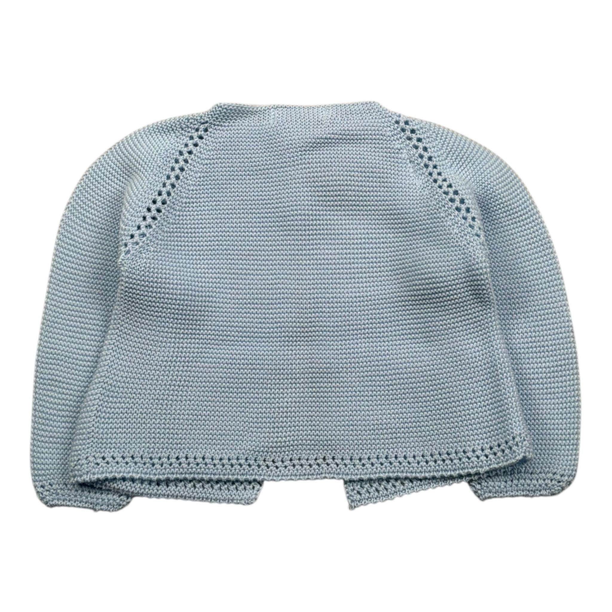 Juliana Cardigan Tinta Unita con Trafori per Neonata 25211 AZZURRO JULIANA 