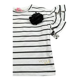 Vicolo T-Shirt Girocollo Fantasia A Righe per Bambina 3146F00364 BIANCO VICOLO 