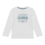 Guess Shirt Girocollo Tinta Unita con Stampa per Bambino N5RI26K8HM4 BIANCO GUESS 