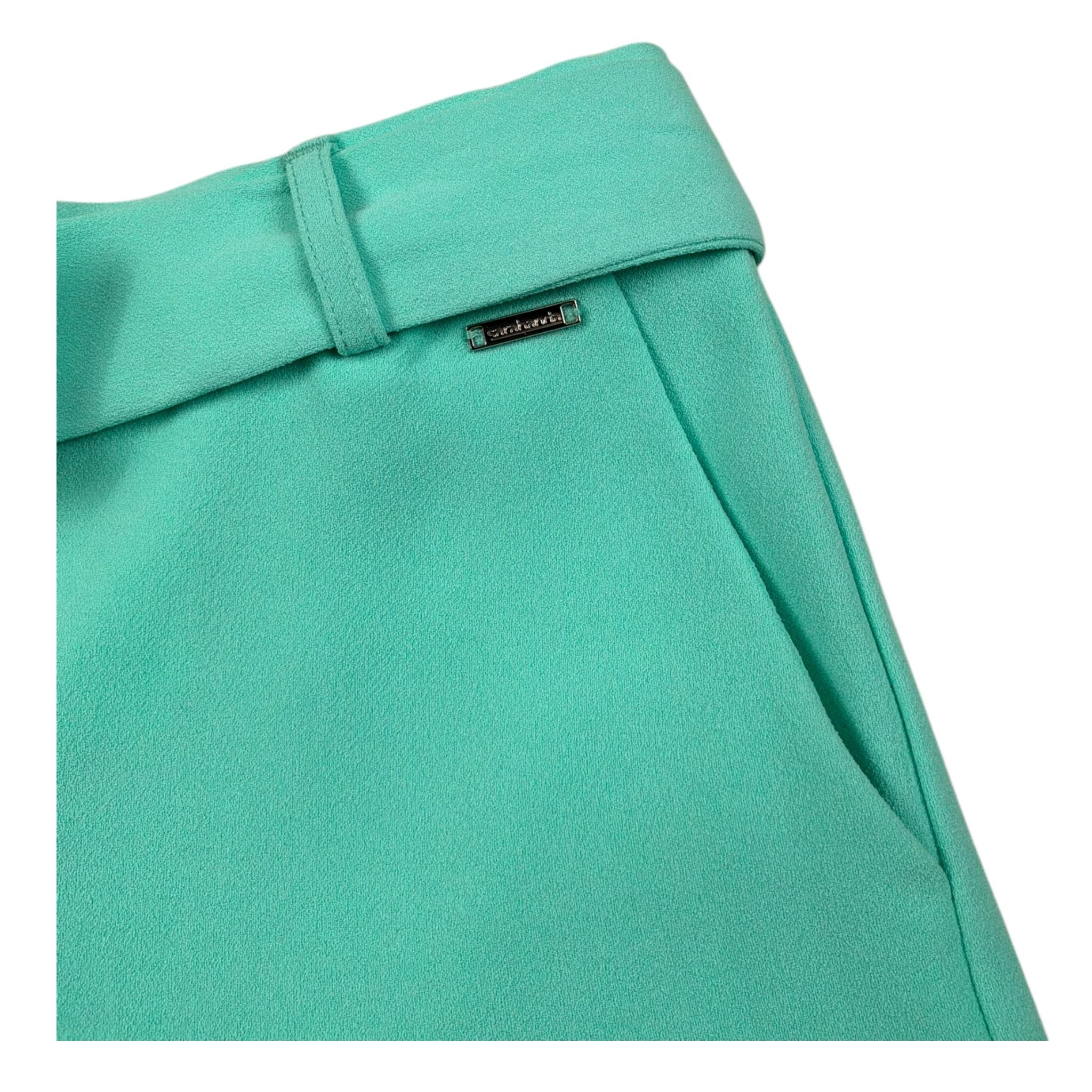 Sarabanda Short Tinta Unita con Cinturino per Bambina 0645800 VERDE ACQUA SARABANDA 