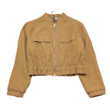 Please Felpa Tinta Unita con Zip per Bambina JB95130G72 MARRONE PLEASE 