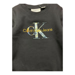 CALVIN KLEIN felpa tinta unita girocollo con stampa Nero per Bambino B02337K NERO CALVIN KLEIN 