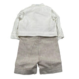 Pure Firenze Completo 4 Pezzi Camicia-Gilet-Bermuda-Papillon Panna/Beige per Neonato 110888 PANNA/BEIGE PURE FIRENZE 