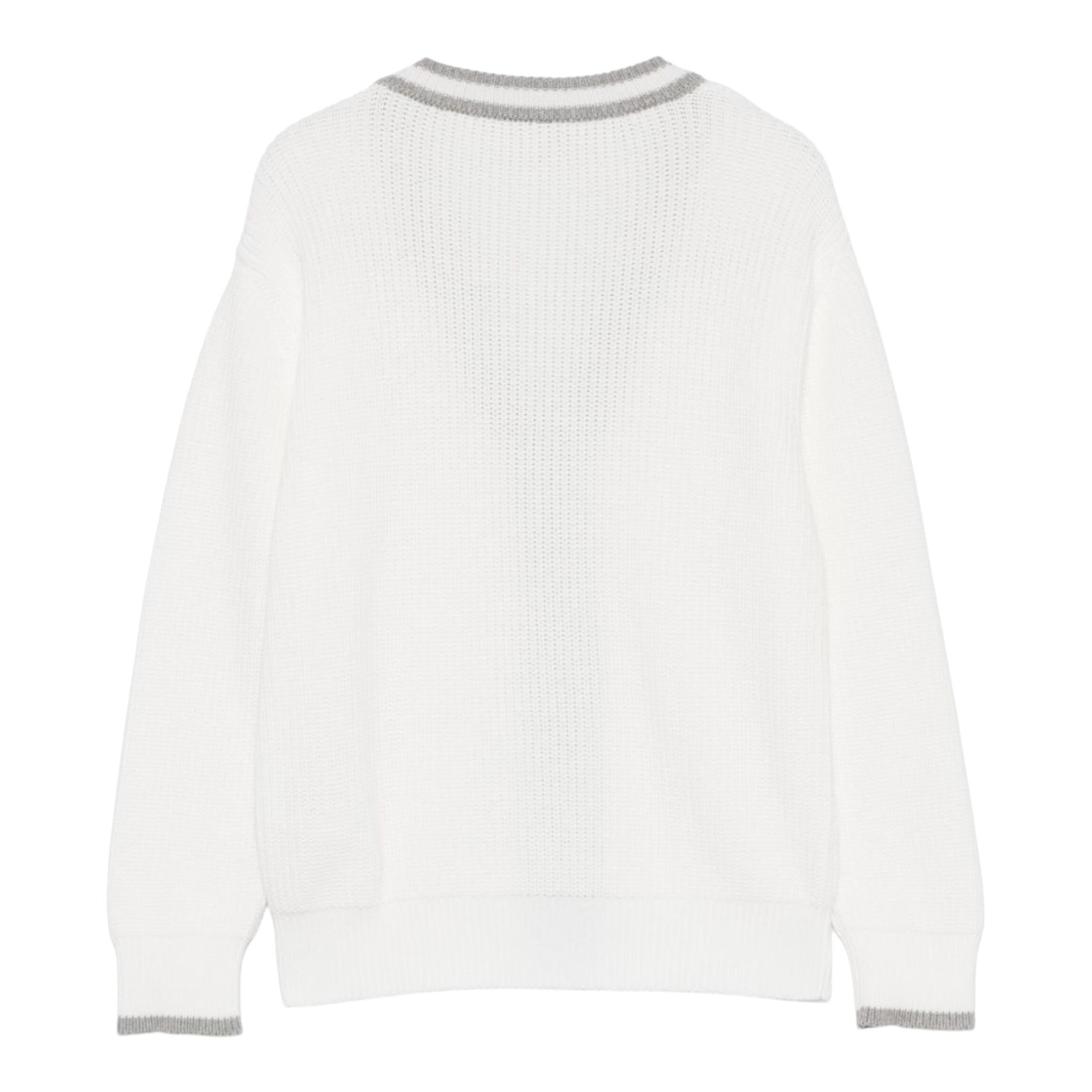 Eleventy Cardigan Tinta Unita con Pofili In Contrasto per Bambino EW9P50 BIANCO ELEVENTY 