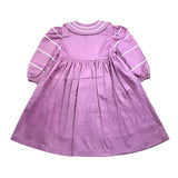 Ilfarobimbi Abito Tinta Unita Modello Camicia Con Ricami Magenta Per Bambina