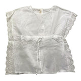 Zhoe & Tobiah Camicia Giromanica Tinta Unita Con Ricami Bianco Per Bambina