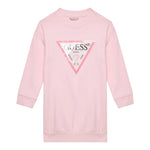 GUESS abito girocollo tinta unita con logo Rosa per Neonata K3YK25KA6R3N ROSA GUESS 