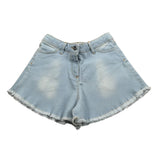 Magil Short In Denim tinta unita con Girovita Regolabile Azzurro per Bambina FN25082 AZZURRO MAGIL 