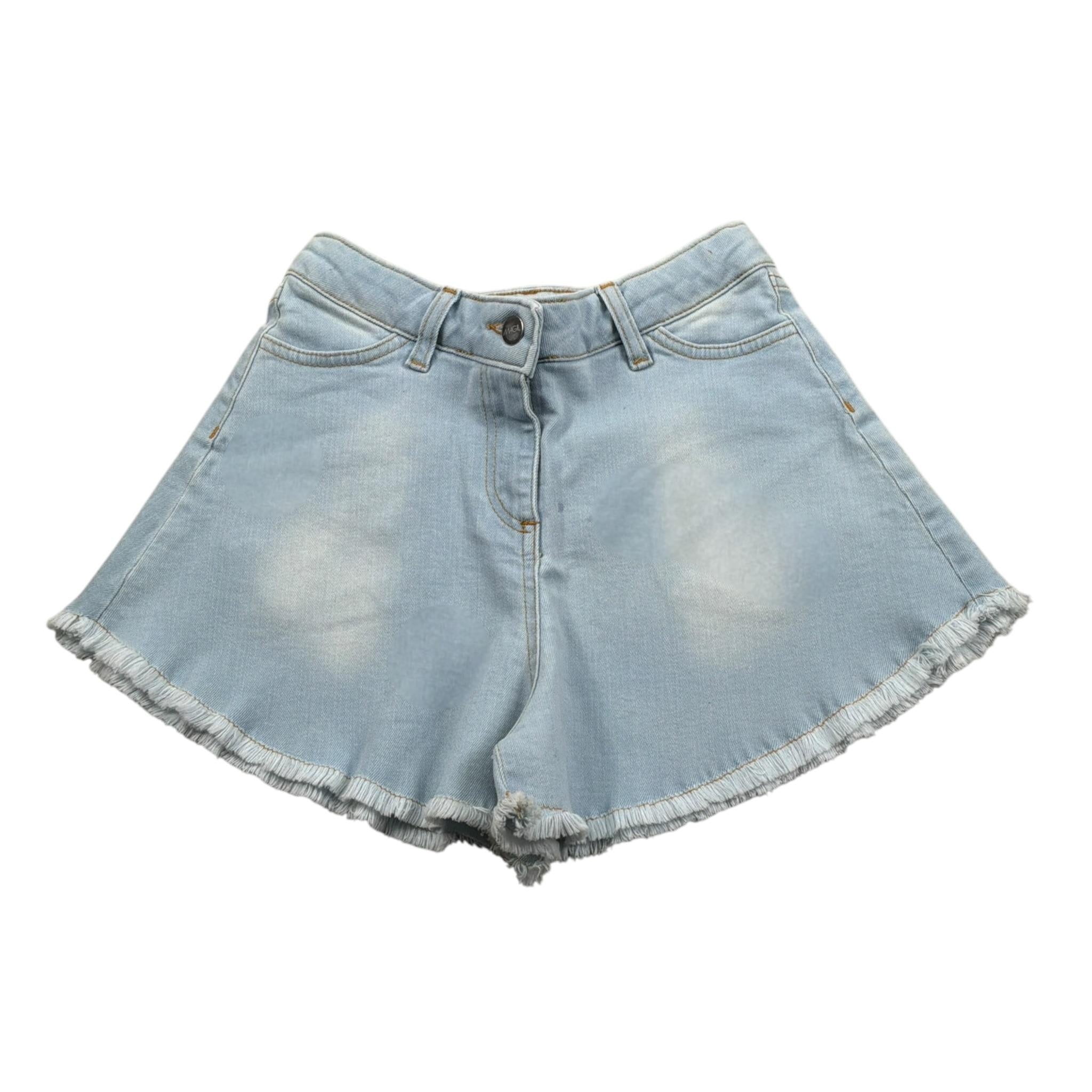 Magil Short In Denim tinta unita con Girovita Regolabile Azzurro per Bambina FN25082 AZZURRO MAGIL 