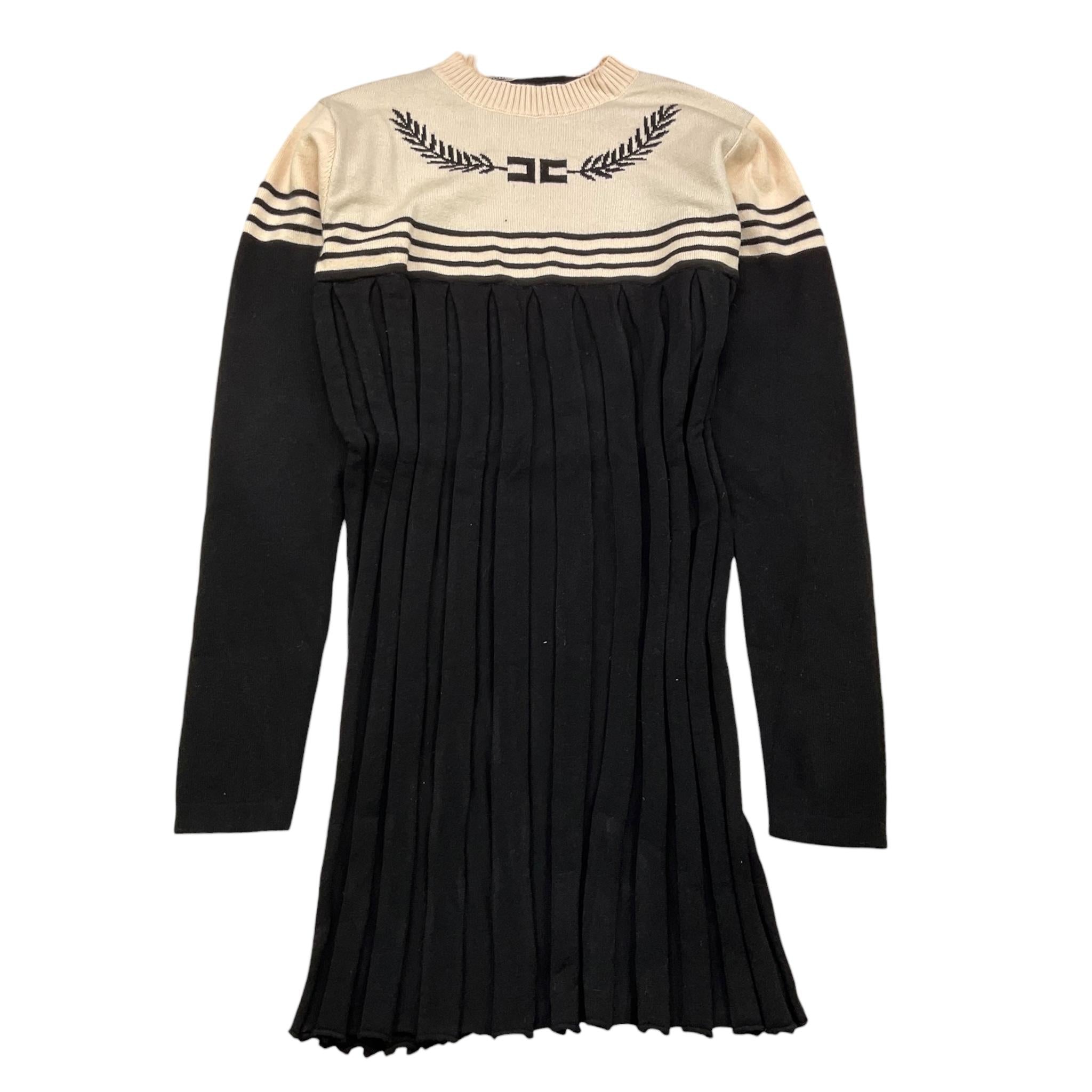 ELISABETTA FRANCHI abito in maglia bicolore girocollo Panna/nero per Bambina EFAB567X PANNA/NERO ELISABETTA FRANCHI 