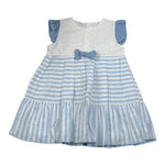 Juliana Abito Bicolore con Fantasia A Righe Bianco per Bambina 25130 BIANCO JULIANA 