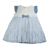 Juliana Abito Bicolore con Fantasia A Righe Bianco per Bambina 25130 BIANCO JULIANA 