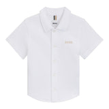Boss Camicia Mezza Manica Tinta Unita per Neonato J52092X BIANCO BOSS 