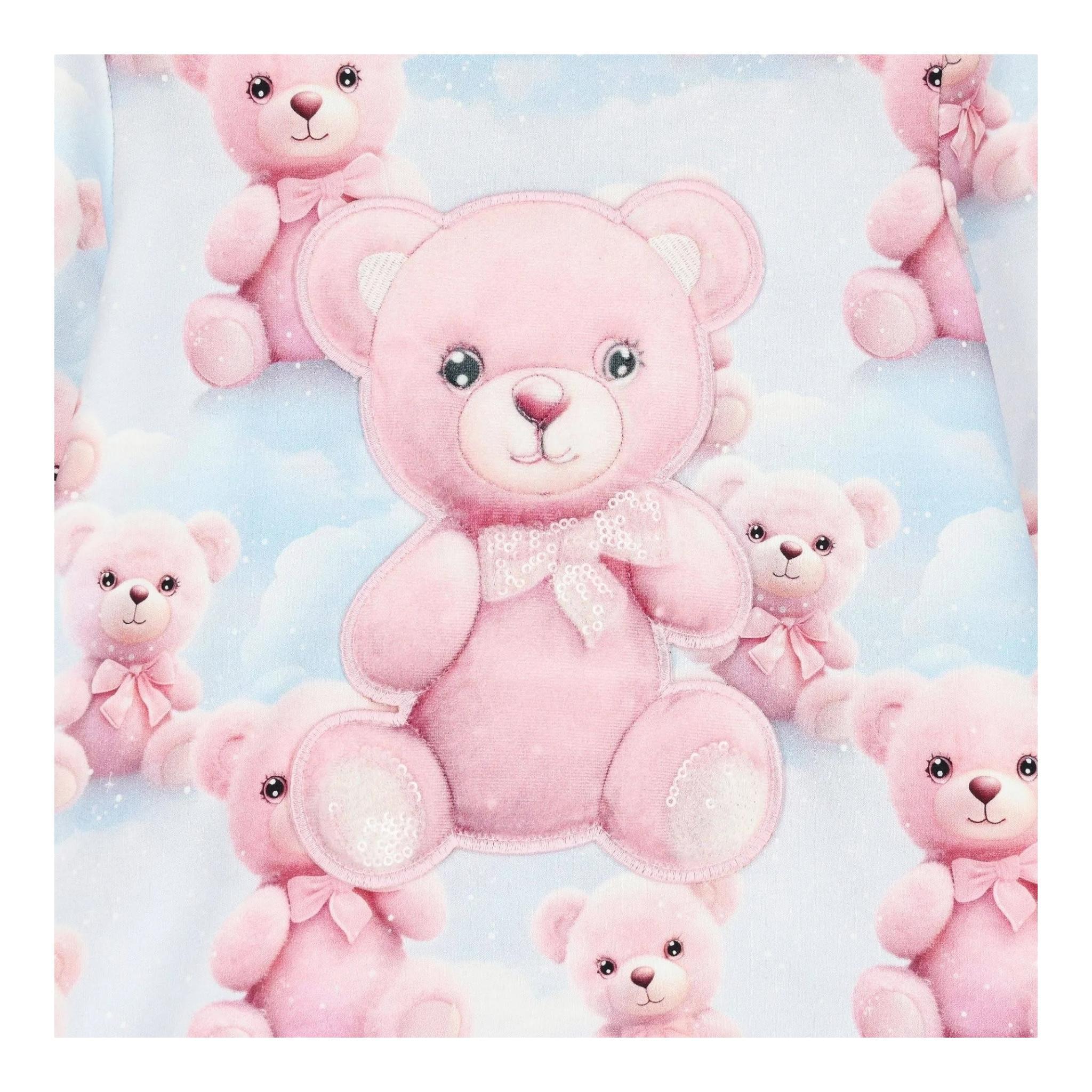 DAGA COLLECTION abito manica lunga con cappuccio stampe orsi Azzurro per Bambina M9803 AZZURRO DAGA COLLECTION 