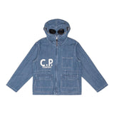 C.P. Company Giubbino In Denim Tinta Unita con Zip per Bambino CUA0002 BLU C.P. COMPANY 