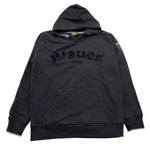 BLAUER felpa chiusa con cappuccio tinta unita con logo Nero per Bambino 24WBLKF08530 NERO BLAUER 