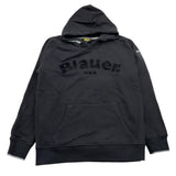 BLAUER felpa chiusa con cappuccio tinta unita con logo Nero per Bambino 24WBLKF08530 NERO BLAUER 