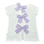 Magil T-Shirt Tinta Unita con Fiocchi per Bambina HN26121 BIANCO MAGIL 