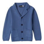 SARABANDA cardigan tinta unita con bottoni e toppe Blu per Bambino A104J BLU SARABANDA 