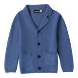 SARABANDA cardigan tinta unita con bottoni e toppe Blu per Bambino A104J BLU SARABANDA 
