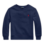 RALPH LAUREN felpa chiusa girocollo tinta unita con logo Blu per Bambino 323772102002 BLU RALPH LAUREN 