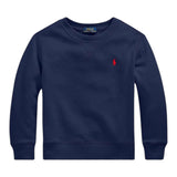 RALPH LAUREN felpa chiusa girocollo tinta unita con logo Blu per Bambino 323772102002 BLU RALPH LAUREN 