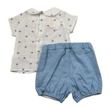 Paz Rodriguez Completo 2 Pezzi Camicia-Bermuda per Neonato 006150775 BIANCO/AZZURRO PAZ RODRIGUEZ 