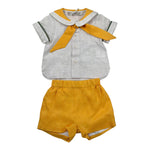 La Stupenderia Completo 2 Pezzi Camicia-Bermuda Bicolore per Neonato TBCT51X GIALLO/BEIGE LA STUPENDERIA 