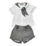 La Stupenderia Completo 2 Pezzi Camicia-Bermuda Bicolore per Neonato TBCT51 GIALLO/GRIGIO LA STUPENDERIA 