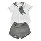 La Stupenderia Completo 2 Pezzi Camicia-Bermuda Bicolore per Neonato TBCT51 GIALLO/GRIGIO LA STUPENDERIA 