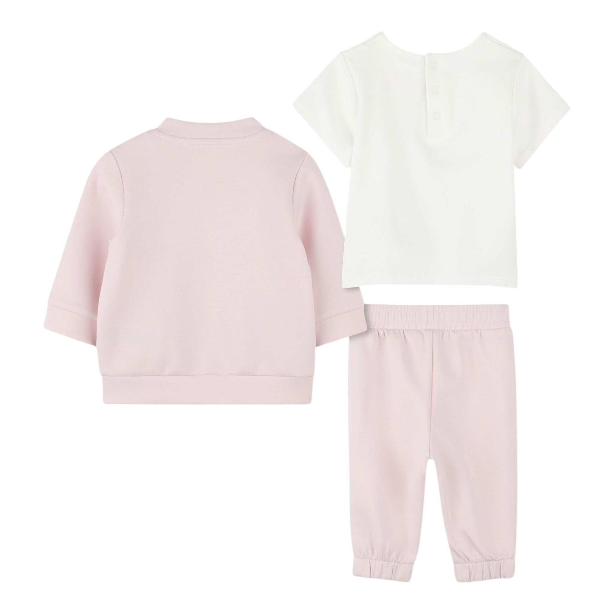Karl Lagerfeld Completo 3 Pezzi Felpa-Pantalone-T.Shirt Rosa per Neonata R30305 ROSA KARL LAGERFELD 