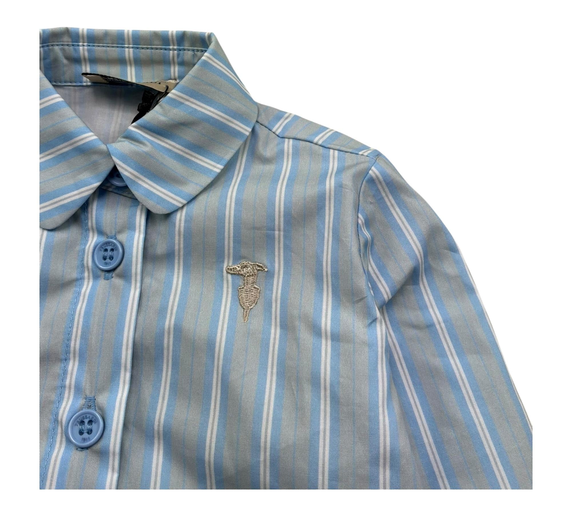 Trussardi Camicia Manica Lunga Tinta Unita per Neonato TIP26107CA AZZURRO TRUSSARDI 