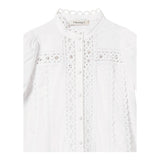 Twinset Abito Mezza Manica Tinta Unita con Trafori per Bambina 251GJ2410 BIANCO TWINSET 