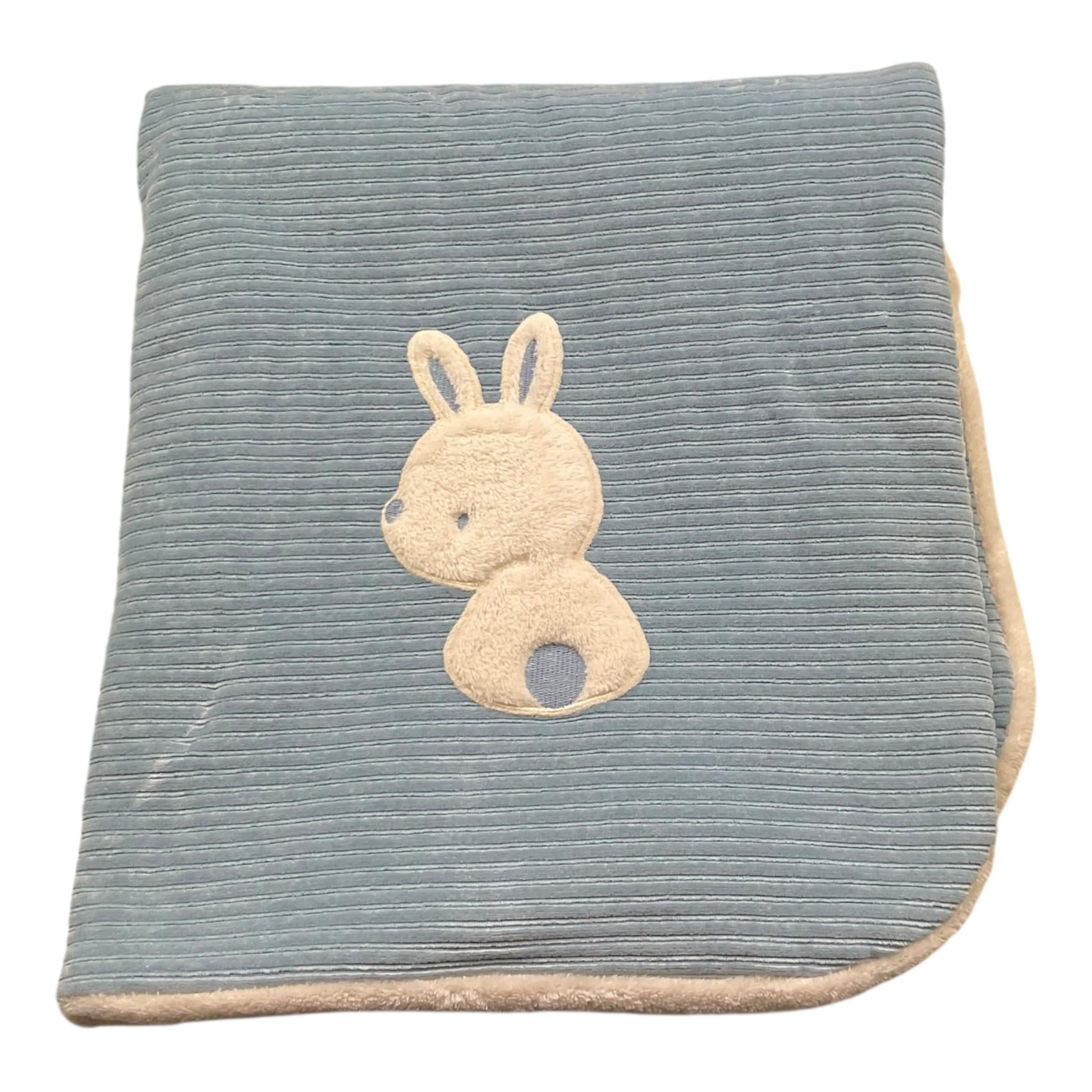 BARCELLINO coperta tinta unita con stampa Azzurro per Neonata 116306 AZZURRO BARCELLINO 